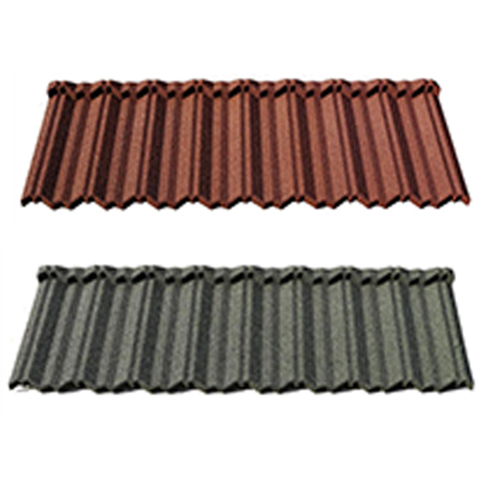 Baldosa metálica revestida de piedra