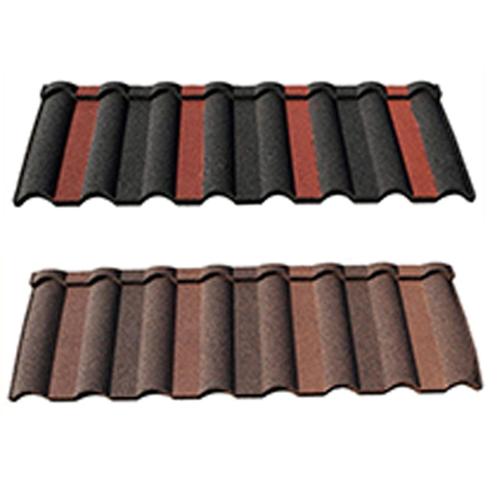 Baldosa metálica revestida de piedra