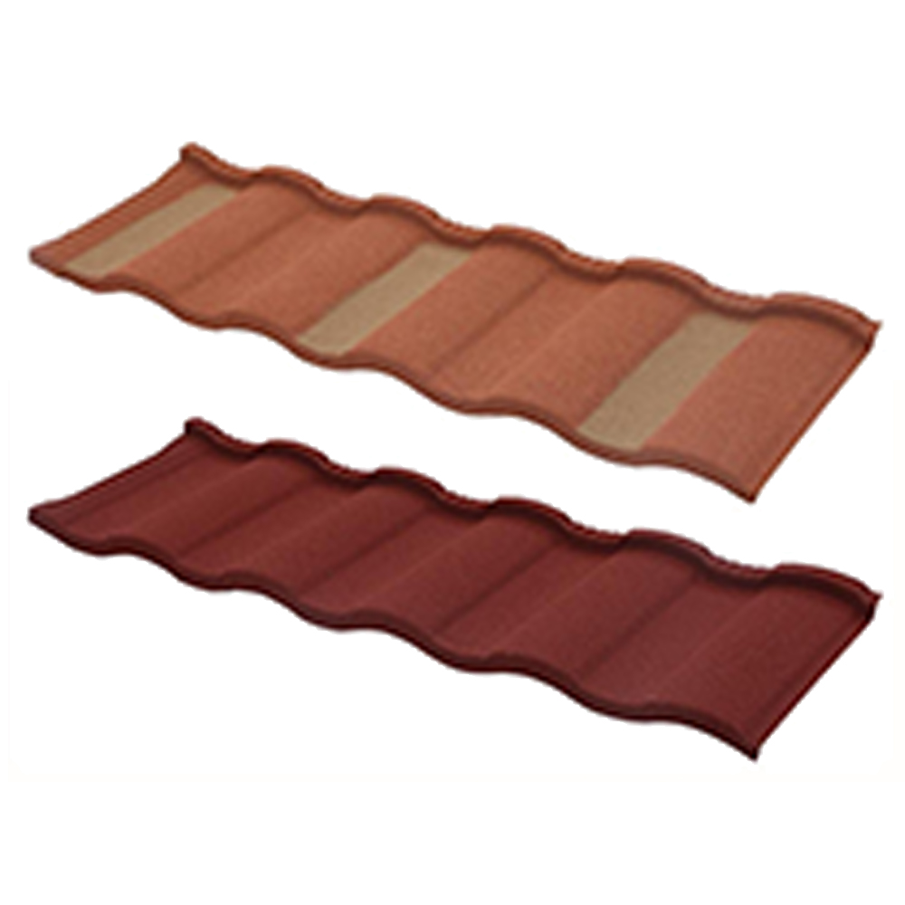 Baldosa metálica revestida de piedra